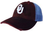 Oklahoma Sooners Retro Brand Crimson Worn Mesh Vintage Adjust Snap Hat Cap