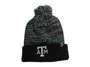 Texas A M Aggies TOW Black Gray Dense Knit Cuffed Beanie Hat Cap with Poof