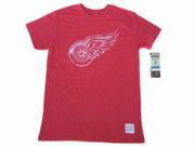 Detroit Red Wings Retro Brand Red Tri Blend Vintage Short Sleeve T Shirt L