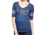 Kansas City Royals 47 Brand Women 2015 World Series Blue V Neck T Shirt S