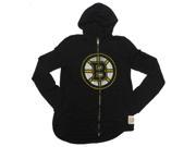 Boston Bruins Retro Brand Women Black Quad Blend Full Zip Hoodie Jacket L