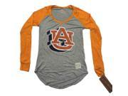 Auburn Tigers Retro Brand Women Orange Two Tone V Neck Long Sleeve T Shirt XL