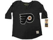 Philadelphia Flyers Retro Brand Women Gray 3 4 Sleeve Boyfriend T Shirt L