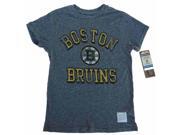 Boston Bruins Retro Brand Gray Vintage Tri Blend Short Sleeve T Shirt M