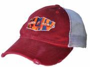 NFL Super Bowl XLIV Retro Brand Red Worn Vintage Mesh Adj Snapback Hat Cap