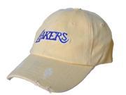 Los Angeles Lakers Retro Brand Light Yellow Worn Vintage Flexfit Hat Cap L XL