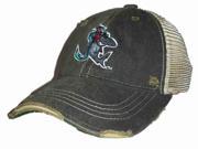 Jupiter Hammerheads Retro Brand Black Worn Style Adj Snapback Mesh Hat Cap