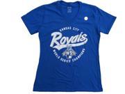 Kansas City Royals SAAG Women 2015 World Series Champs Round Logo T Shirt L