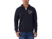 Houston Texans 47 Brand Fall Navy 1 4 Zip Cross Check Pullover Sweatshirt L