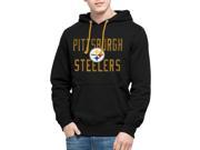 Pittsburgh Steelers 47 Brand Black Cross Check Pullover Hoodie Sweatshirt L