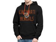 Cincinnati Bengals 47 Brand Black Cross Check Pullover Hoodie Sweatshirt L