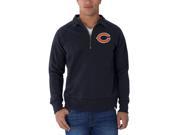 Chicago Bears 47 Brand Fall Navy 1 4 Zip Cross Check Pullover Sweatshirt M