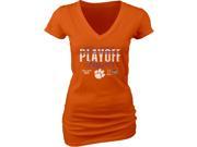 Clemson Tigers Blue 84 Women 2016 College Football Playoff V Neck T Shirt M