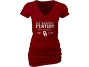 Oklahoma Sooners Blue 84 Women 2016 College Football Playoff V Neck T Shirt M