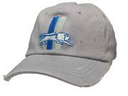 Detroit Lions Reebok Gray Worn Vintage Retro Logo Flexfit Hat Cap S M