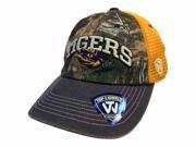 LSU Tigers Top of the World Camo Yellow Mesh Slouch Adj Snapback Hat Cap