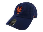 New York Mets 47 Brand Blue Orange Clean Up Adj Strapback Slouch Hat Cap
