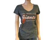 San Francisco Giants SAAG Women Gray Loose Soft Baseball V Neck T Shirt M