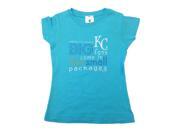 Kansas City Royals SAAG TODDLER Girls Aqua Big Fan Long Length T Shirt 2T