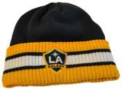 Los Angeles LA Galaxy MLS Adidas Cuffed Gold Navy Blue Skull Cap Hat Beanie