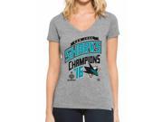 San Jose Sharks 47 Brand 2016 Western Conf Champions On Ice Women T Shirt M
