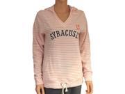 Syracuse Orange GFS White Pink Striped WOMENS Long Sleeve V Neck Hoodie M
