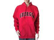 Georgia Bulldogs Colosseum Red LS Full Zip Hoodie Sweatshirt with Pockets L