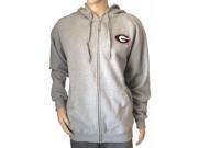 Georgia Bulldogs Colosseum Gray LS Full Zip Hoodie Sweatshirt with Pockets L