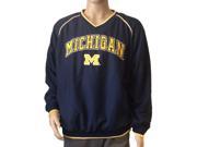 Michigan Wolverines Colosseum Navy LS Windbreaker Pullover with Pockets L