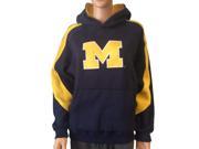 Michigan Wolverines Colosseum Navy Yellow YOUTH LS Hoodie Sweatshirt L