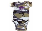 KSU Wildcats Two Feet Ahead Blue Camo INFANT SS 3 Snap Creeper Outfit NB