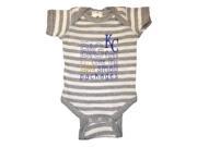 Kansas City Royals SAAG INFANT BABY Boys Gray Striped Fan One Piece Outfit 6M