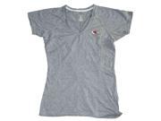 Kansas City Chiefs Antigua Womens Gray Embroidered Logo V Neck T Shirt M