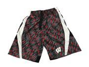 Wisconsin Badgers Colosseum Red Gray Black Patterened Athletic Shorts L