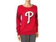 Philadelphia Phillies 47 Brand WOMENS Red Scoop Neck LS Pullover Sweater S