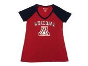 Arizona Wildcats Colosseum WOMENS Red with Sequin Logo SS V Neck T Shirt M