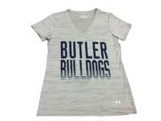 Butler Bulldogs Under Armour WOMENS Gray Anti Odor Heatgear V Neck T Shirt S