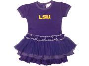 LSU Tigers TFA Toddler Girls Purple Polka Dot One Piece Tutu Dress 2T