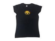 Iowa Hawkeyes TFA Toddler Girls Black Long Length Cotton T Shirt 4T