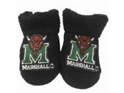 Marshall Thundering Herd Two Feet Ahead Infant Baby Newborn Black Socks Booties