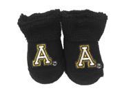 Appalachian State Mountaineers TFA Infant Baby Newborn Black A Socks Booties