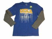 UCLA Bruins YOUTH Blue Gray Glow in the Dark Logo LS Crew Neck T Shirt L