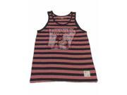 Arkansas Razorbacks Charcoal Gray Red Striped Retro Logo Tank Top T Shirt L