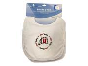 Utah Utes Baby Fanatic Infant Baby White Circular Logo Bib 2 Pack
