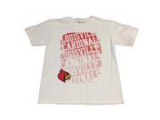 Louisville Cardinals YOUTH White Faded Gradient Logo SS Crew Neck T Shirt M