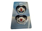 Illinois Fighting Illini Baby Infant Silicone Orthodontic Pacifier 2 Pack 3M