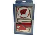 Wisconsin Badgers Baby Fanatic Infant Bib Pre Walker Shoes Gift Set