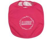 Illinois Fighting Illini Baby Fanatic Infant Baby Pink Circular Logo Bib 2 Pack