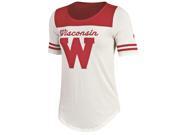 Wisconsin Badgers Under Armour WOMEN White Jersey Loose HeatGear T Shirt L