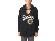 Boston Bruins SAAG WOMENS Black LS V Neck Pullover Hoodie Sweatshirt M